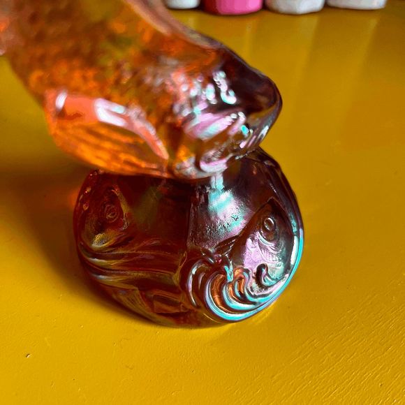 Fenton Carnival Glass Pink Iridescent Jumping Trout Fish 5193RE - Picture 3 of 5